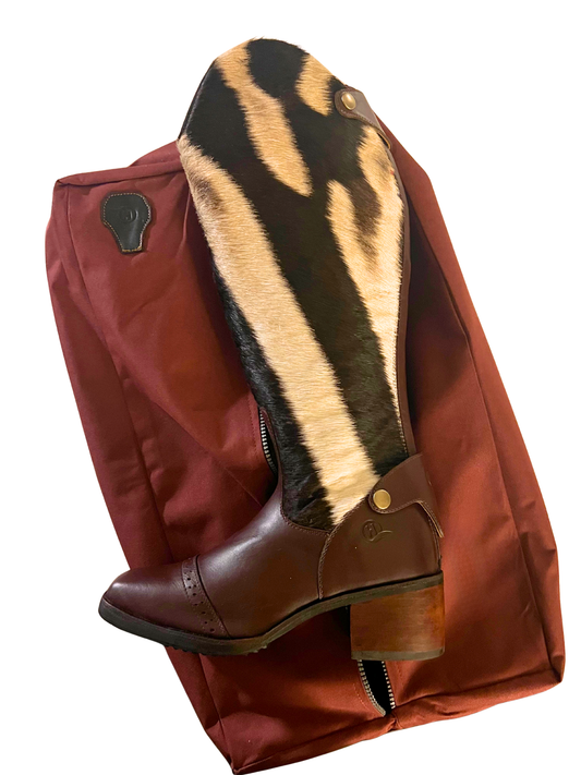 Custom Made Gladys Riding Boots in Zebra