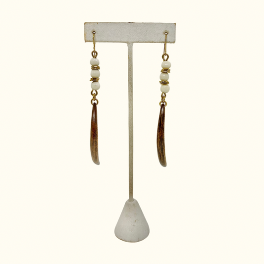 Le Marche Private Overstock Sale - Zebra Crescent Moon Earrings