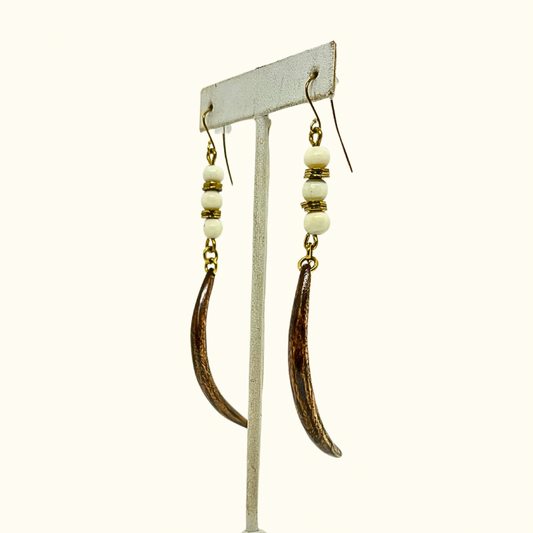 Le Marche Private Overstock Sale - Zebra Crescent Moon Earrings