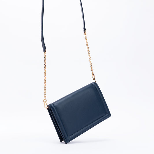 Green Market Crossbody in Navy Leather