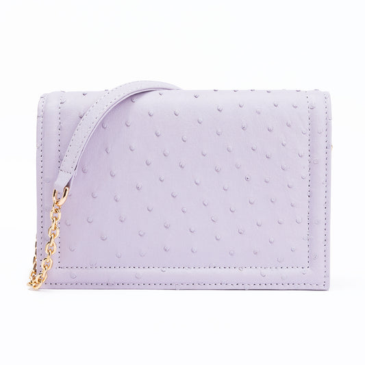 Green Market Crossbody in Periwinkle Ostrich