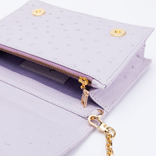 Green Market Crossbody in Periwinkle Ostrich