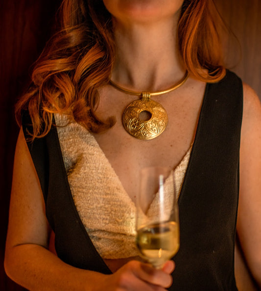 5 Petal Brass Medallion and Necklace - Norton and Hodges