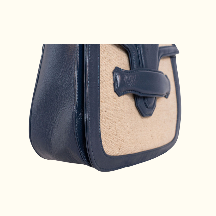 The Ellen in Hemp and Navy Leather - Norton and Hodges