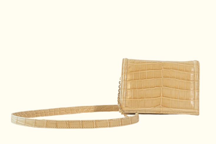 Green Market Crossbody in Stone Croc - Norton and Hodges