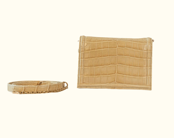 Green Market Crossbody in Stone Croc - Norton and Hodges