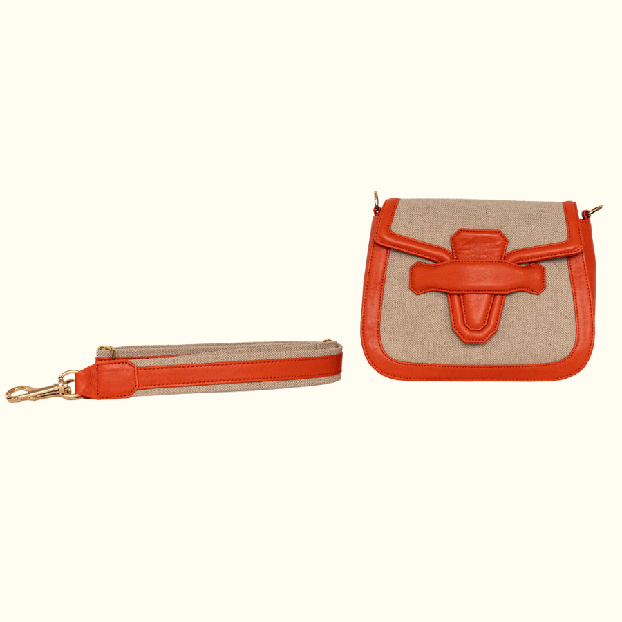The Ellen in Hemp and Tangerine Leather - Norton and Hodges