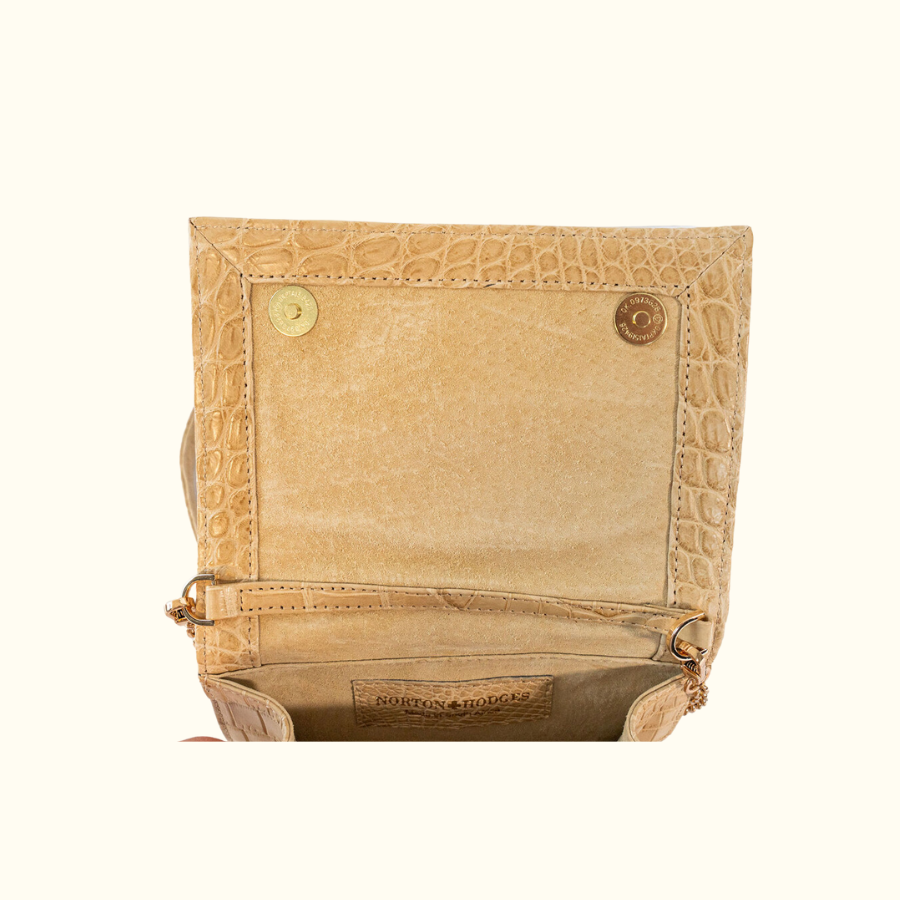 Green Market Crossbody in Stone Croc - Norton and Hodges
