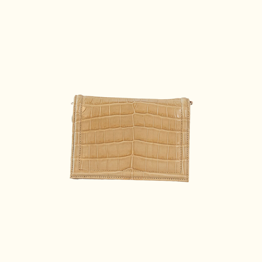 Green Market Crossbody in Stone Croc - Norton and Hodges