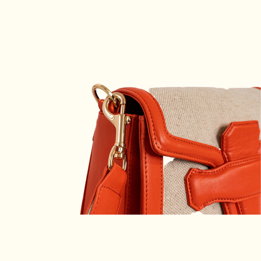 The Ellen in Hemp and Tangerine Leather - Norton and Hodges