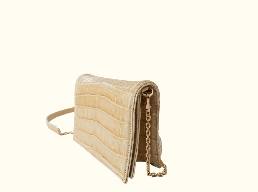 Green Market Crossbody in Stone Croc - Norton and Hodges