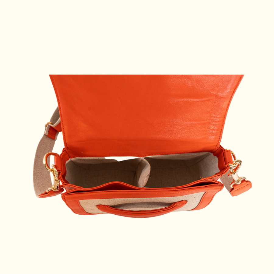 The Ellen in Hemp and Tangerine Leather - Norton and Hodges