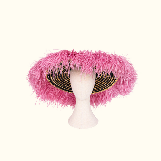 Mini Shannan Hat with Ostrich Trim - Norton and Hodges