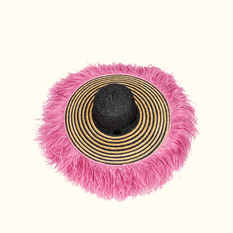 Mini Shannan Hat with Ostrich Trim - Norton and Hodges