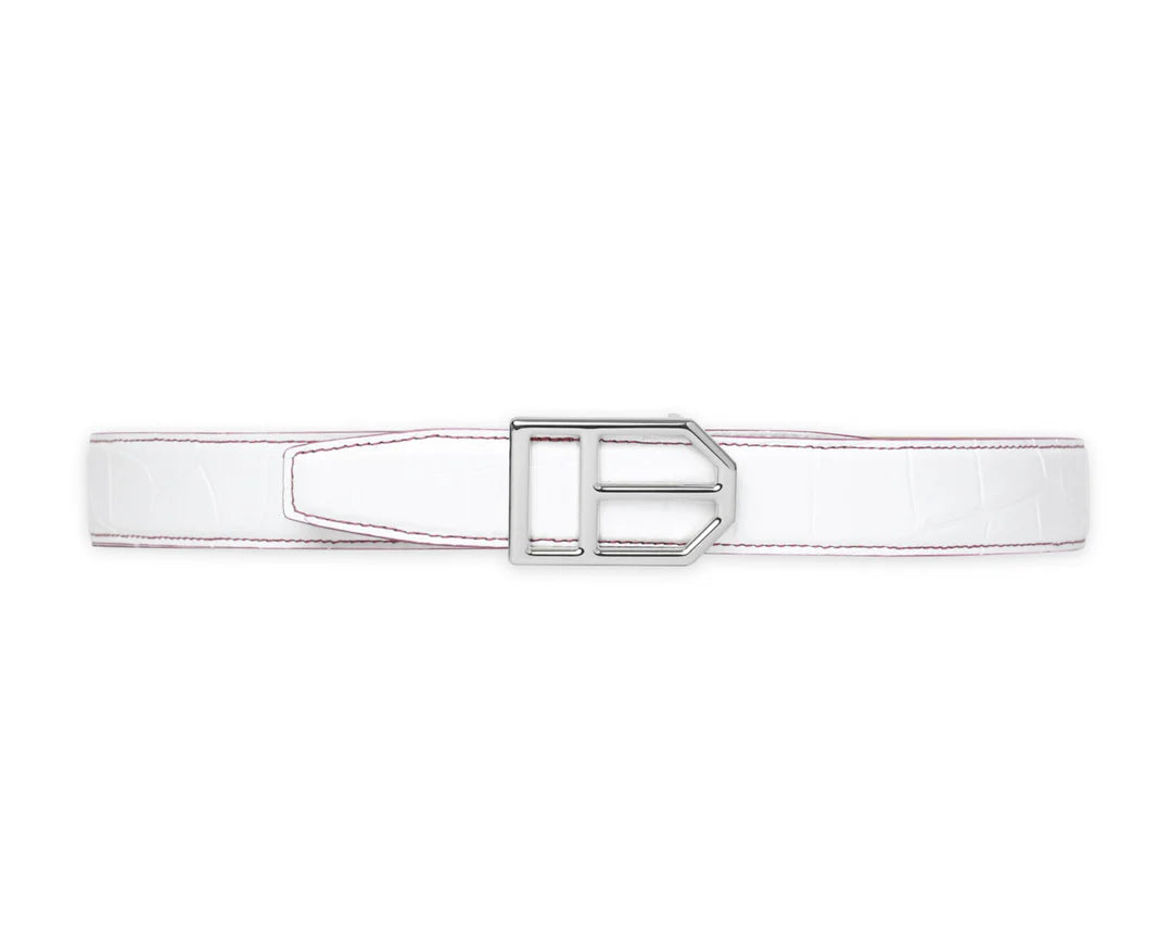 Roubaix Collins Women’s Belt in White American Alligator