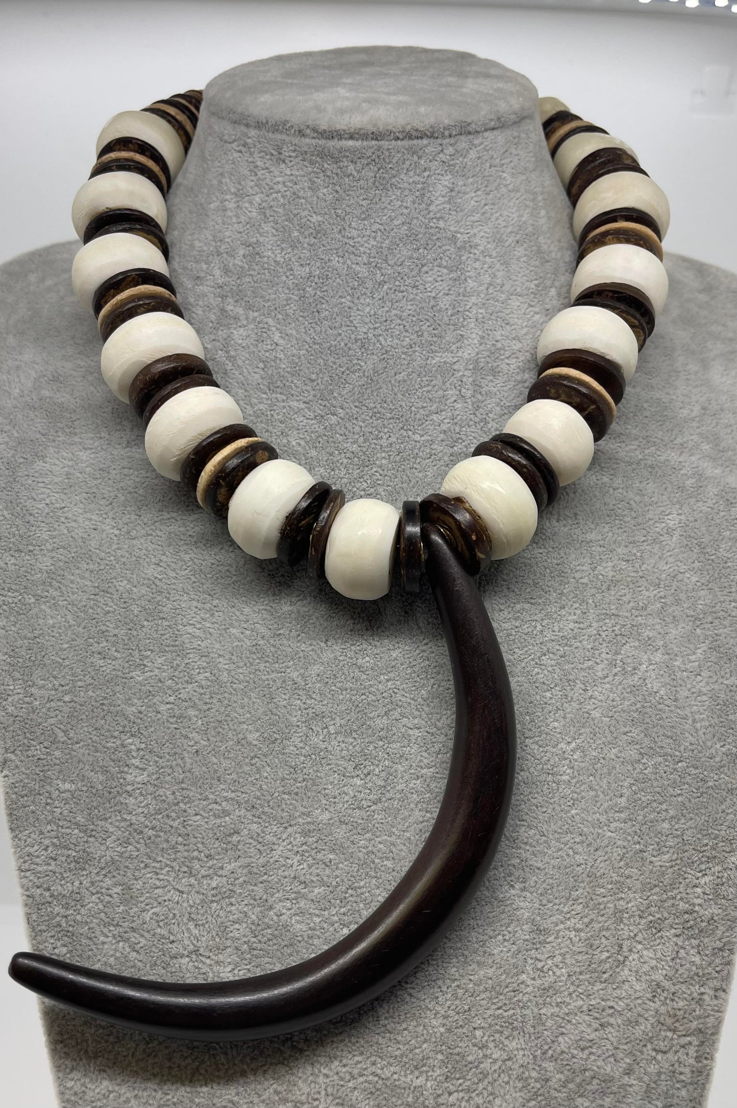 Zebra Crescent Moon Necklace