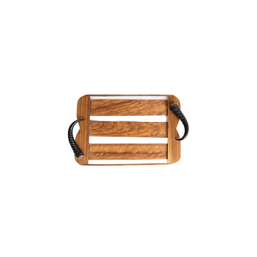 Hand hewn wooden trays with horns - Norton and Hodges