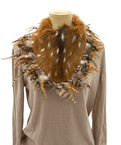 Damara Spotted Axis Collar with Caramel Plummage