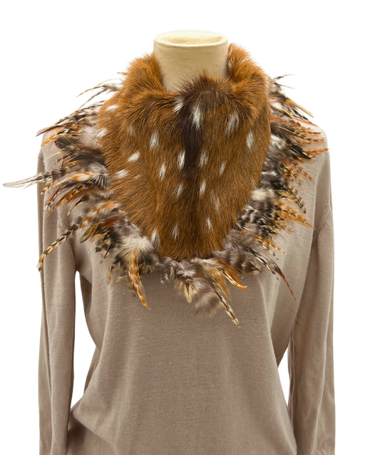 Damara Spotted Axis Collar with Caramel Plummage