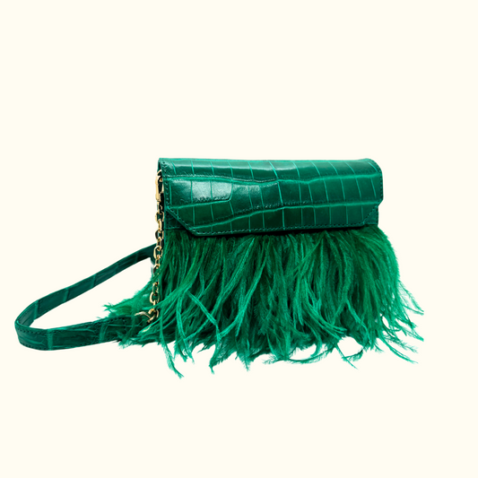 Samantha Crossbody in Emerald Green Nile Crocodile