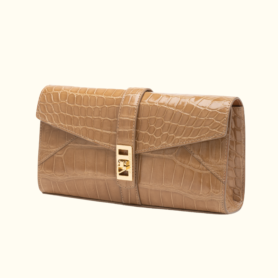 Gold / White Matte Alligator / Strap
