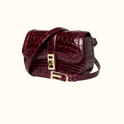 White (Maroon Stitching/Strap) / Gold