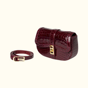 White (Maroon Stitching/Strap) / Gold