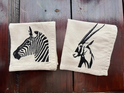 Safari Portraits-Zebra Set of 4 Large Cocktail Napkins