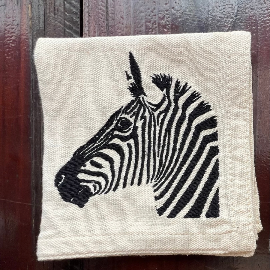 Safari Portraits-Zebra Set of 4 Large Cocktail Napkins