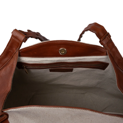 Mont Rochelle Tote in Natural with Crocodile Tail Accent - Norton and Hodges