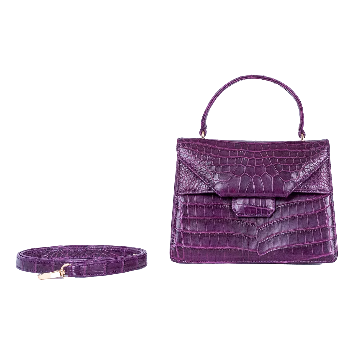 The Petite Betty An in Deep Violet Nile Crocodile - Norton and Hodges