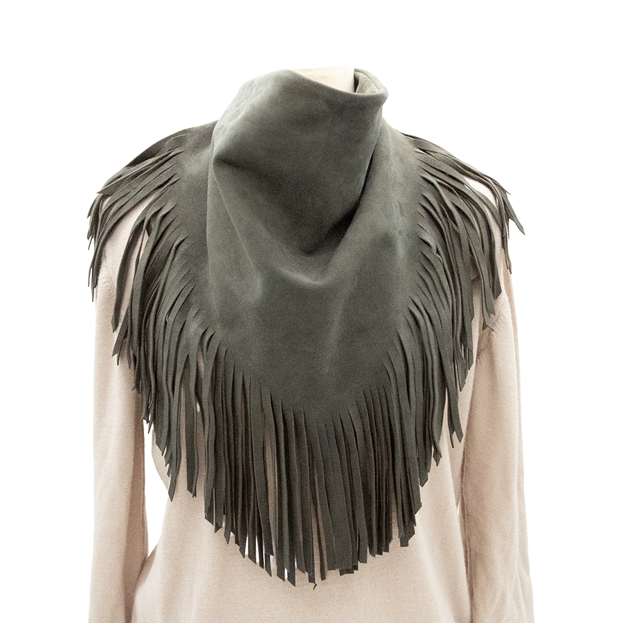 Texas Cowboy Fringe Collar in Steel Grey