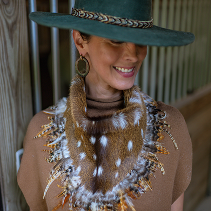 Damara Spotted Axis Collar with Caramel Plummage