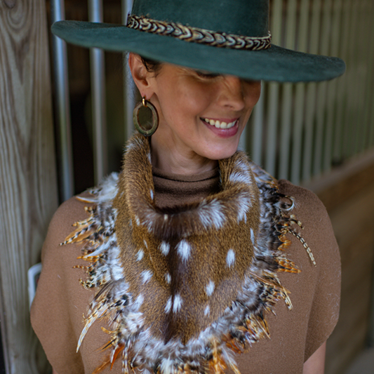Damara Spotted Axis Collar with Caramel Plummage