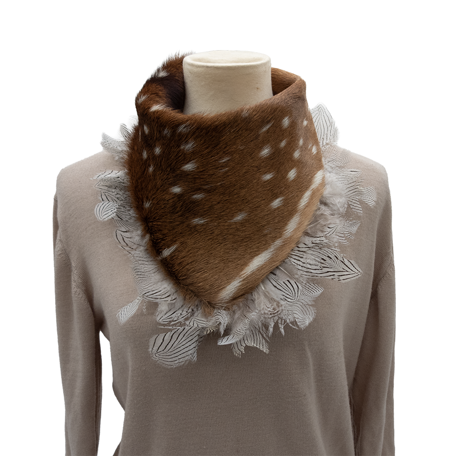 Damara Spotted Axis Collar with White Plumage
