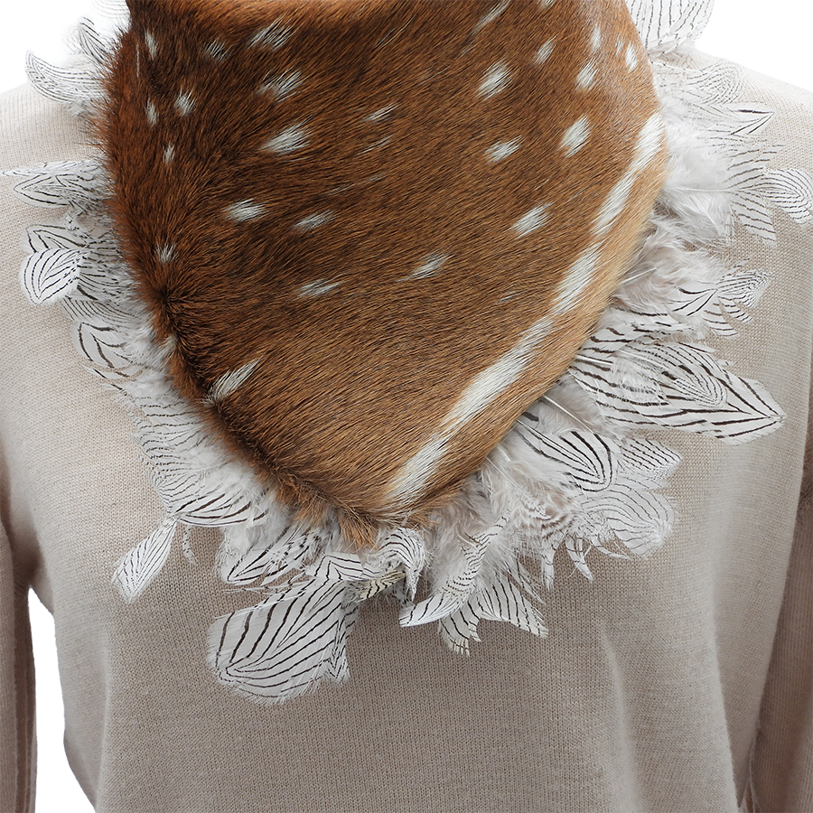 Damara Spotted Axis Collar with White Plumage