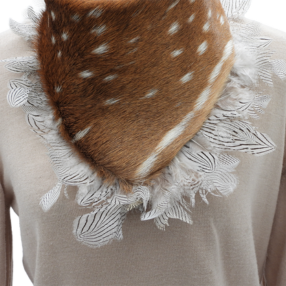 Damara Spotted Axis Collar with White Plumage
