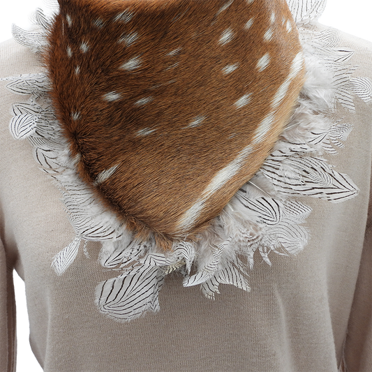 Damara Spotted Axis Collar with White Plumage