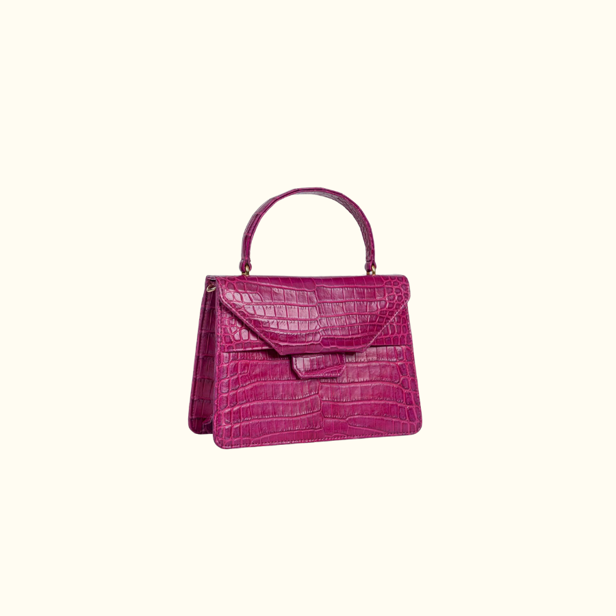 The Petite Betty An in Magenta Croc - Norton and Hodges