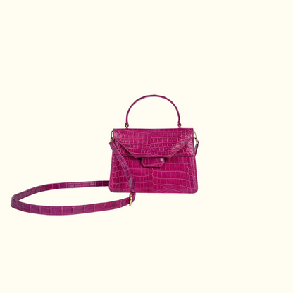 The Petite Betty An in Magenta Croc - Norton and Hodges