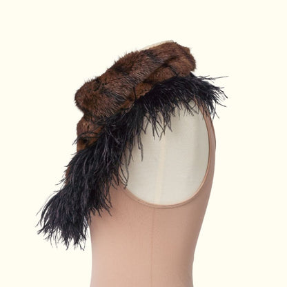 Heritage Collection Vintage Mink Collar with Ostrich Feathers