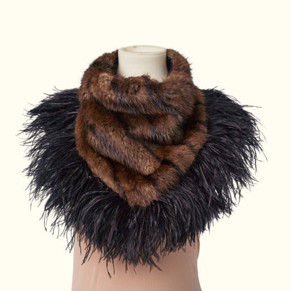 Heritage Collection Vintage Mink Collar with Ostrich Feathers