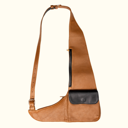 The "L" Travel Bag in British Tan with Springbok Pocket