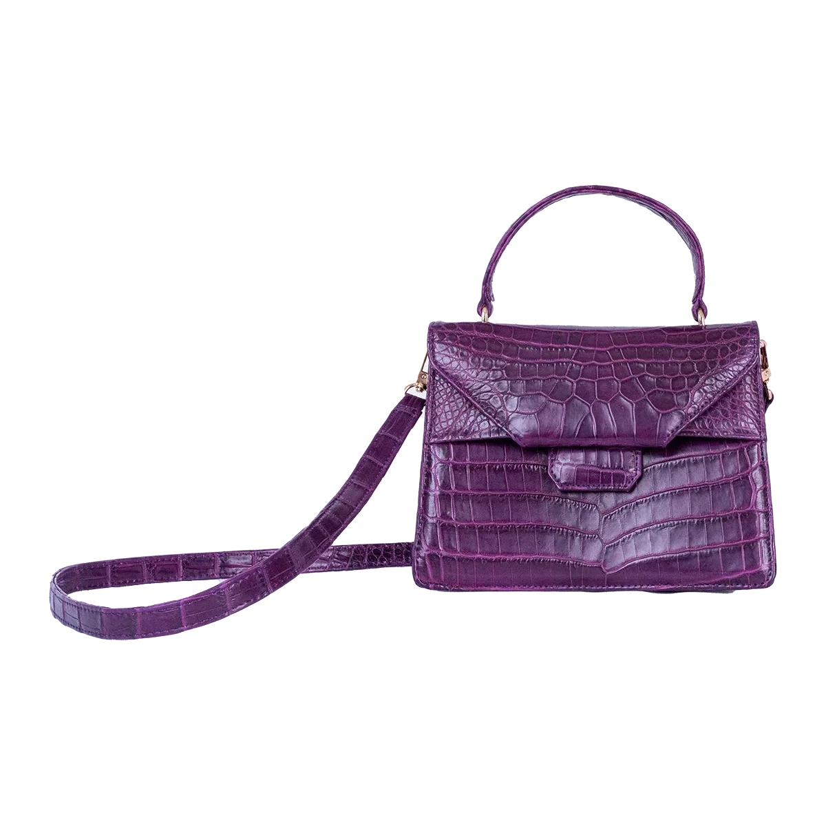 The Petite Betty An in Deep Violet Nile Crocodile - Norton and Hodges