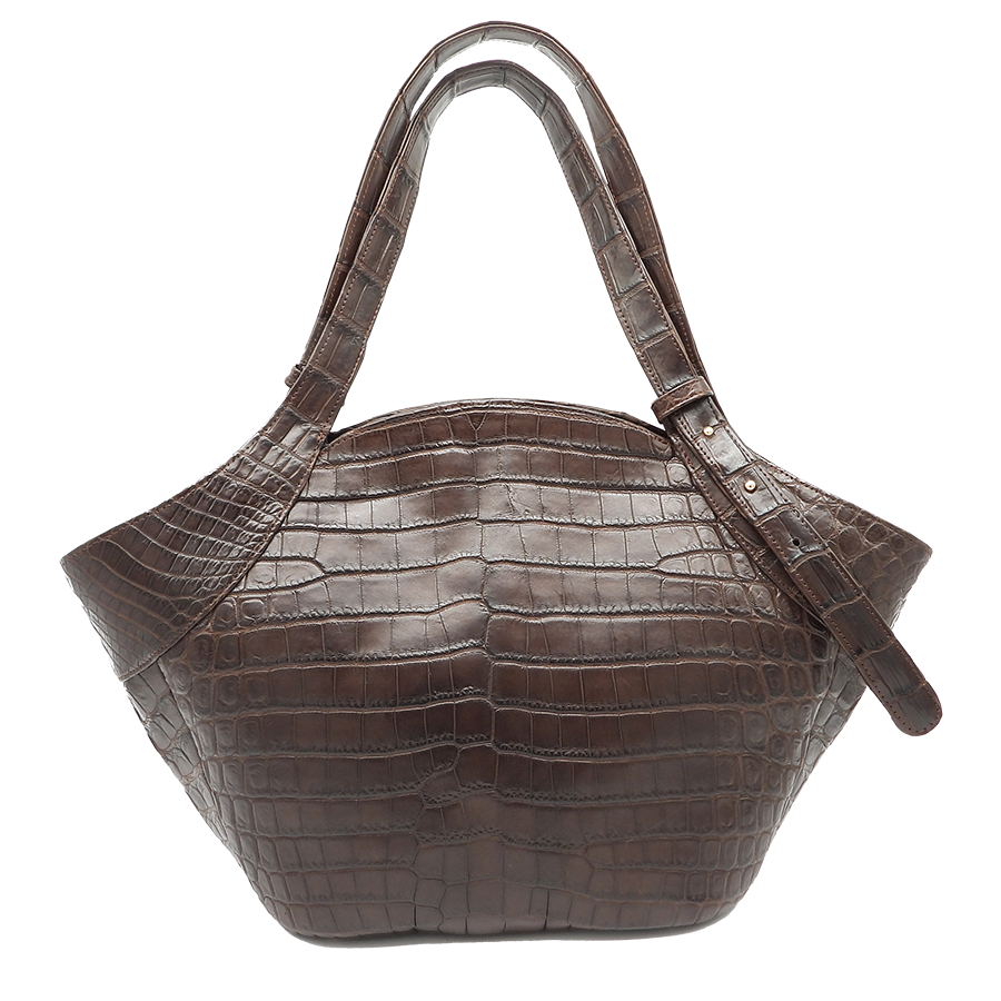 Petite Mont Rochelle Tote in Espresso Crocodile