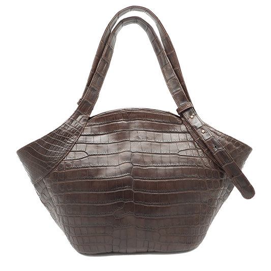 Petite Mont Rochelle Tote in Espresso Crocodile