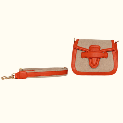 The Ellen in Hemp and Tangerine Leather - Norton and Hodges