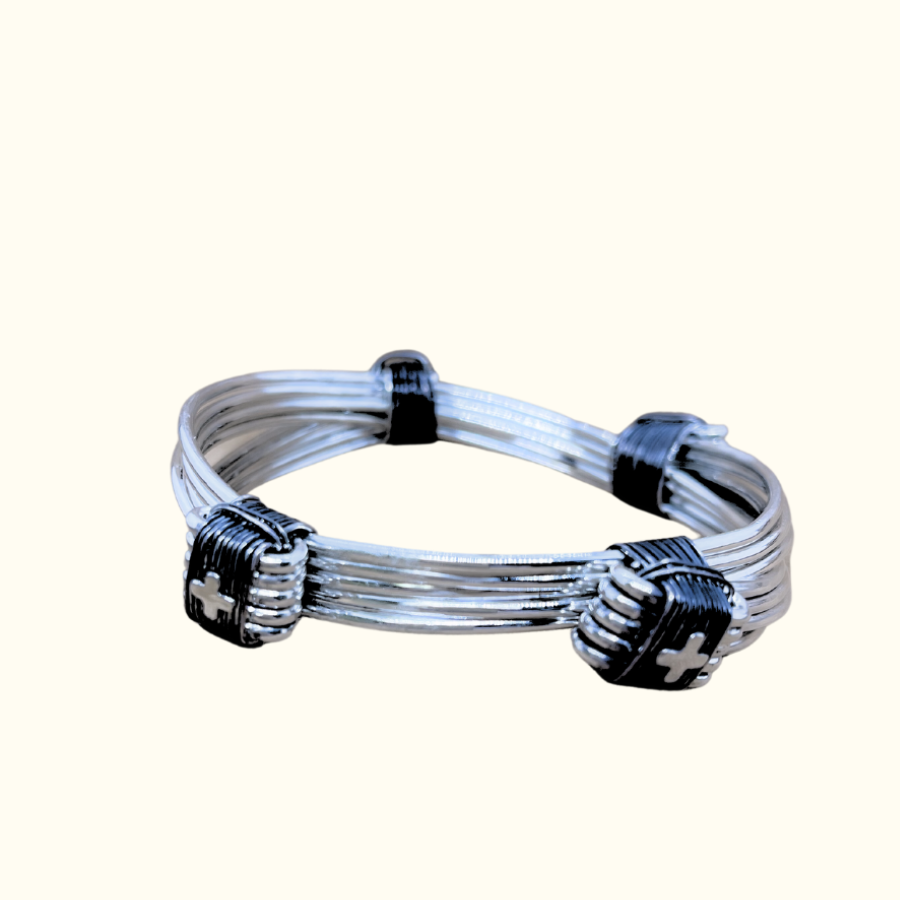 Elephant Knot Bracelet Two-Tone Silver - Mokoro Collection.com