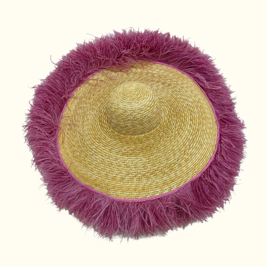 Savannah Hat with Ostrich Trim - Norton and Hodges