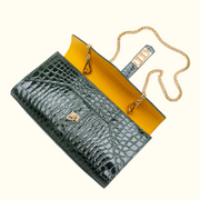 Gold / White Matte Alligator / Strap